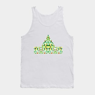 Abstract Geometric Christmas Tree Tank Top